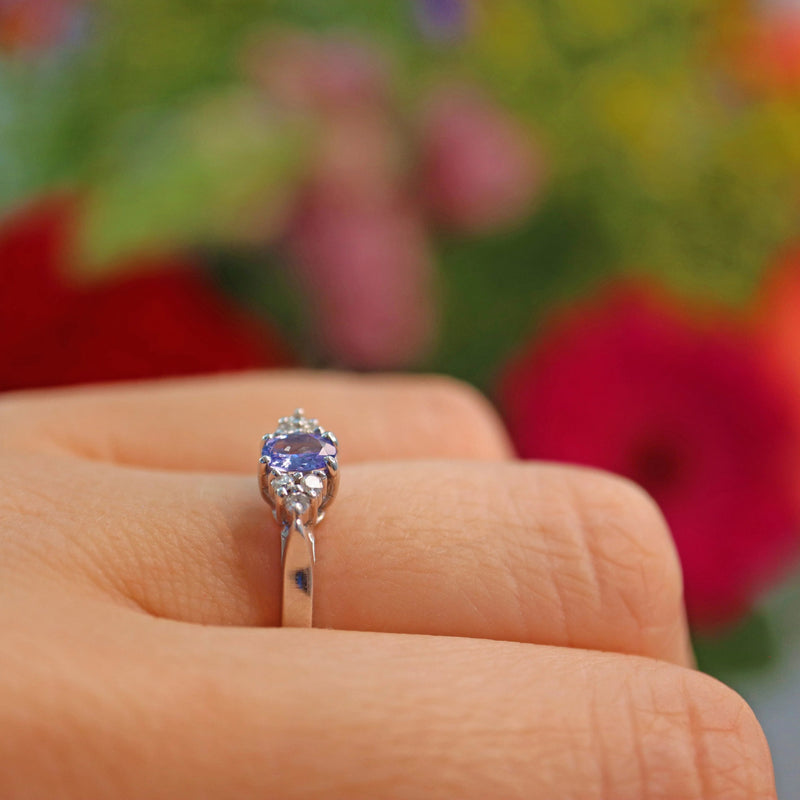 Ellibelle Jewellery Tanzanite & Diamond 18ct White Gold Ring