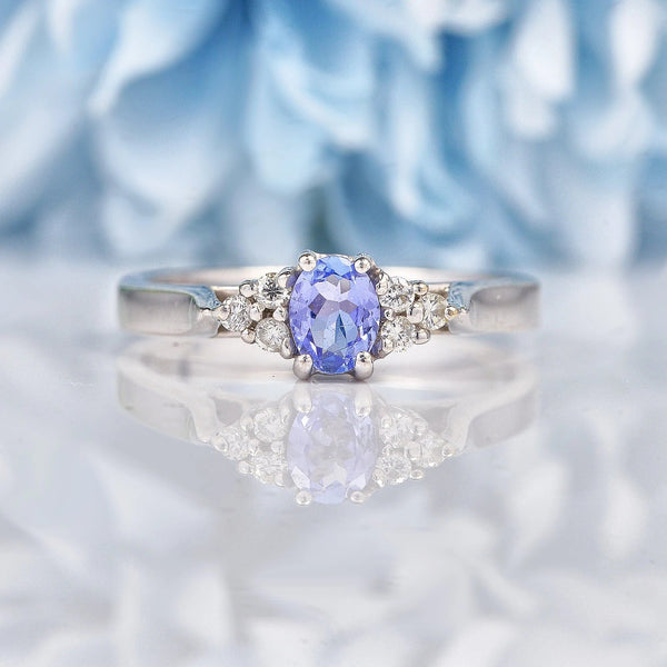 Ellibelle Jewellery Tanzanite & Diamond 18ct White Gold Ring