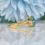 Ellibelle Jewellery TOPAZ & DIAMOND 9CT GOLD SOLITAIRE RING