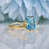 Ellibelle Jewellery TOPAZ & DIAMOND 9CT GOLD SOLITAIRE RING