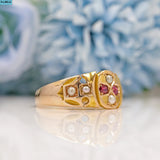 Antique Ruby & Pearl 15ct Gold Ring