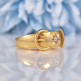 Ellibelle Jewellery Victorian 18ct Gold & Diamond Buckle Ring