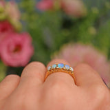 Ellibelle Jewellery Victorian Opal 18ct Gold Five Stone Ring