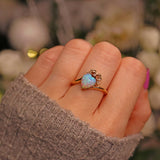 Ellibelle Jewellery VICTORIAN OPAL & DIAMOND GOLD HEART RING