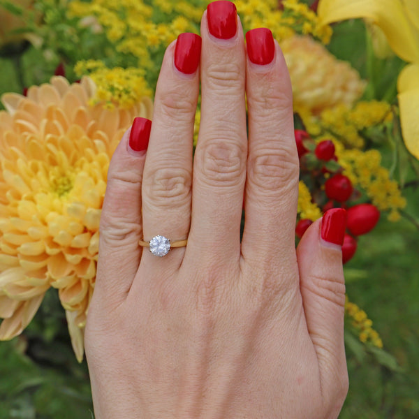 Ellibelle Jewellery Vintage 1.30ct Diamond Gold Engagement Ring