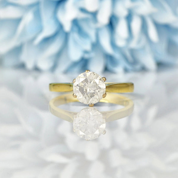 Ellibelle Jewellery Vintage 1.30ct Diamond Gold Engagement Ring