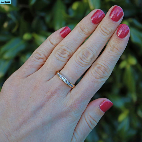 Vintage 18ct Gold Diamond Eternity Wedding Band Ring