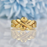 Ellibelle Jewellery Vintage 18ct Yellow Gold Four-Piece Puzzle Ring