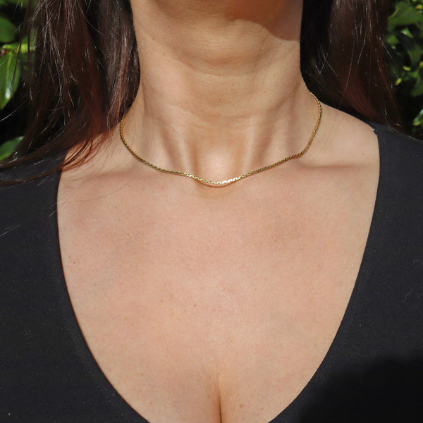 Ellibelle Jewellery Vintage 18ct Yellow Gold Snake Link Necklace Chain (16")