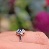 Ellibelle Jewellery Vintage 1940s Natural Sapphire & Diamond Cluster Ring