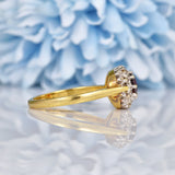 Ellibelle Jewellery Vintage 1960s Garnet & Diamond 18ct Gold Cluster Ring