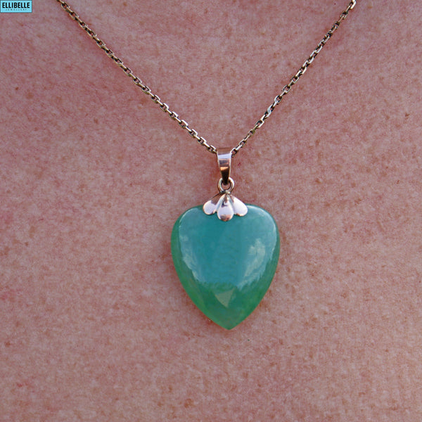VINTAGE 1960S GOLD JADE PENDANT NECKLACE