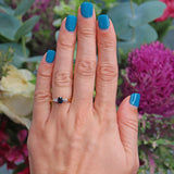 Ellibelle Jewellery Vintage 1963 Blue Sapphire Diamond Three Stone Ring by Cropp & Farr