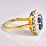 Ellibelle Jewellery Vintage 1963 Sapphire & Diamond 18ct Gold Cluster Ring (2.77ct)