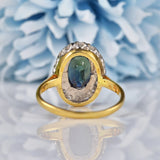 Ellibelle Jewellery Vintage 1963 Sapphire & Diamond 18ct Gold Cluster Ring (2.77ct)