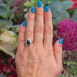 Ellibelle Jewellery Vintage 1963 Sapphire & Diamond 18ct Gold Cluster Ring (2.77ct)