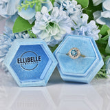 Ellibelle Jewellery Vintage 1964 Blue Zircon & Diamond 18ct Gold Cluster Ring