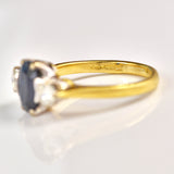 Ellibelle Jewellery Vintage 1964 Sapphire & Diamond Three-Stone Trilogy Engagement Ring