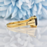 Ellibelle Jewellery Vintage 1965 Dark Sapphire & Diamond Gold Ring