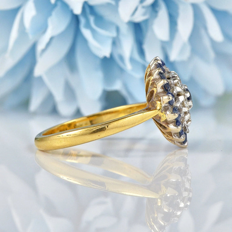 Ellibelle Jewellery Vintage 1966 Sapphire & Diamond Cluster Dress Ring