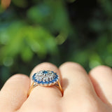 Ellibelle Jewellery Vintage 1966 Sapphire & Diamond Cluster Dress Ring