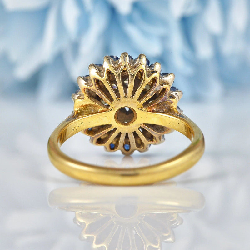 Ellibelle Jewellery Vintage 1966 Sapphire & Diamond Cluster Dress Ring