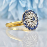 Ellibelle Jewellery Vintage 1966 Sapphire & Diamond Cluster Dress Ring