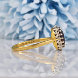 Ellibelle Jewellery Vintage 1968 Garnet & Diamond Gold Cluster Ring
