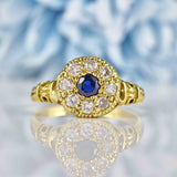 Ellibelle Jewellery Vintage 1968 Sapphire & Diamond 18ct Gold Ring