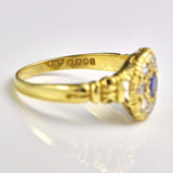 Ellibelle Jewellery Vintage 1968 Sapphire & Diamond 18ct Gold Ring