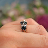 Ellibelle Jewellery Vintage 1968 Sapphire & Rose Cut Diamond 18ct Gold Ring