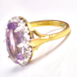 Ellibelle Jewellery Vintage 1970 Amethyst & Diamond 18ct Gold Ring