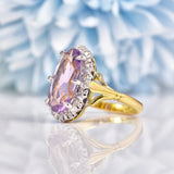 Ellibelle Jewellery Vintage 1970 Amethyst & Diamond 18ct Gold Ring