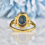 Ellibelle Jewellery Vintage 1970 Sapphire & Diamond 18ct Gold Cluster Ring