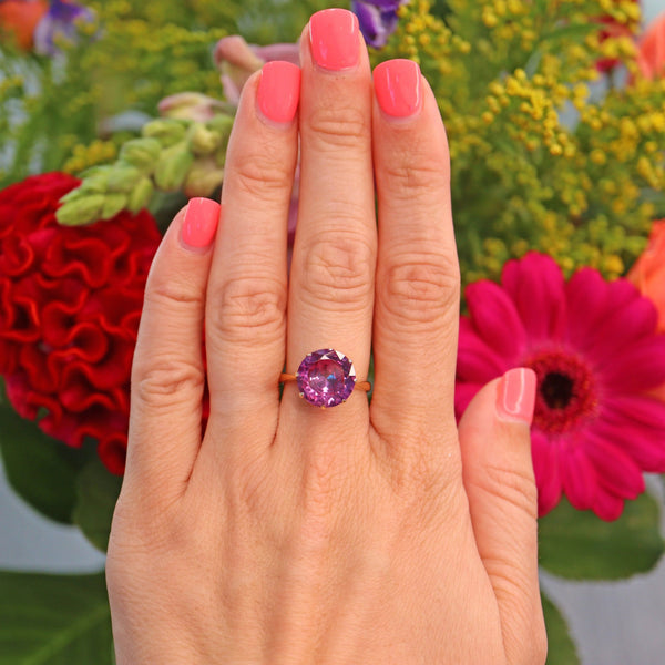 Ellibelle Jewellery Vintage 1970s Colour Change Sapphire 9ct Gold Dress Ring