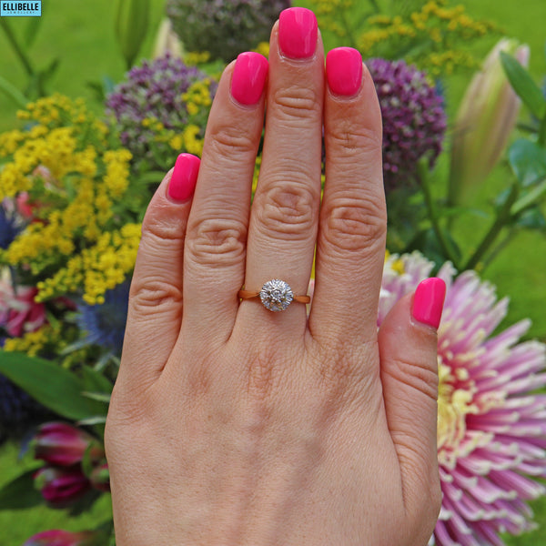 VINTAGE DIAMOND 18CT GOLD CLUSTER RING