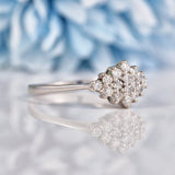 Ellibelle Jewellery Vintage 1970s Diamond 18ct White Gold Cluster Ring