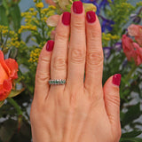Ellibelle Jewellery Vintage 1970s Emerald & Diamond White Gold Ring