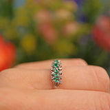Ellibelle Jewellery Vintage 1970s Emerald & Diamond White Gold Ring