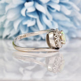 Ellibelle Jewellery Vintage 1970s Opal & Diamond 18ct White Gold Ring
