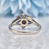 Ellibelle Jewellery Vintage 1970s Sapphire & Diamond White Gold Cluster Ring