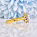Ellibelle Jewellery Vintage 1973 Opal & Diamond 18ct Gold Cluster Ring