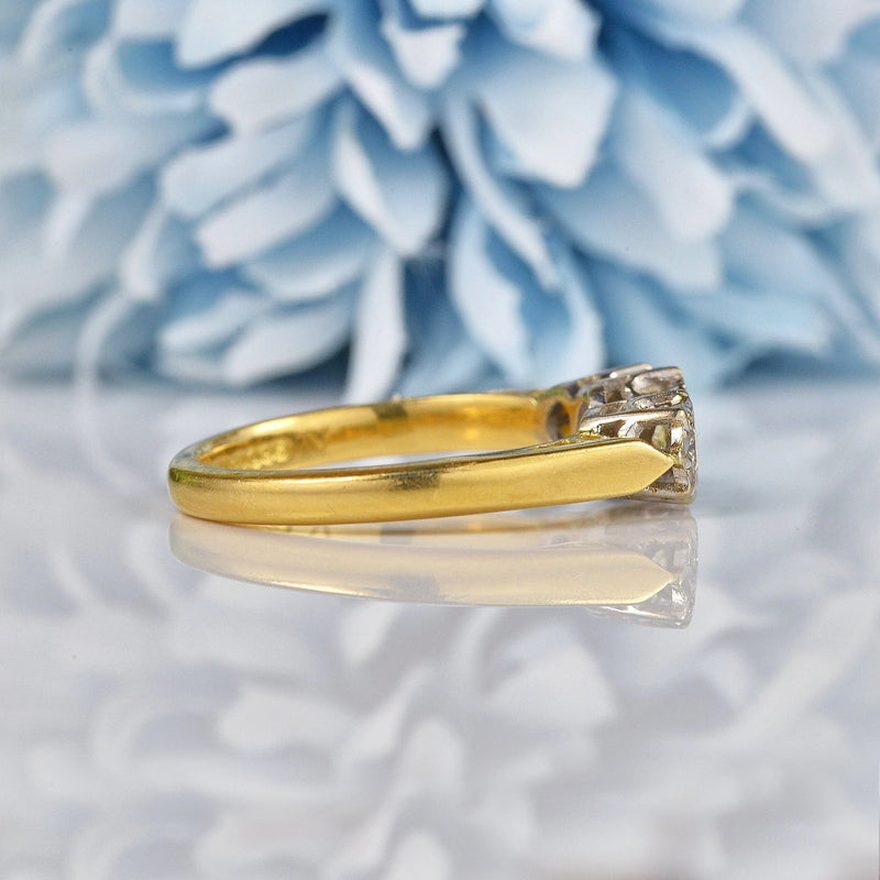 Ellibelle Jewellery Vintage 1975 Diamond 18ct Gold Three Stone Engagement Ring