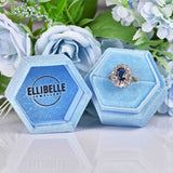 Ellibelle Jewellery Vintage 1975 Sapphire & Diamond 18ct Gold Cluster Engagement Ring