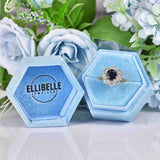 Ellibelle Jewellery Vintage 1975 Sapphire & Diamond 18ct Gold Cluster Engagement Ring