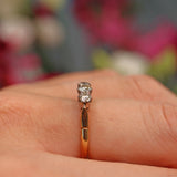 Ellibelle Jewellery Vintage 1977 Diamond 18ct Gold Three Stone Engagament Ring (0.50ct)