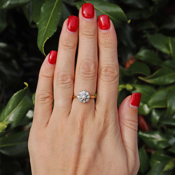 Ellibelle Jewellery Vintage 1978 Cape Diamond 18ct Gold Cluster Ring