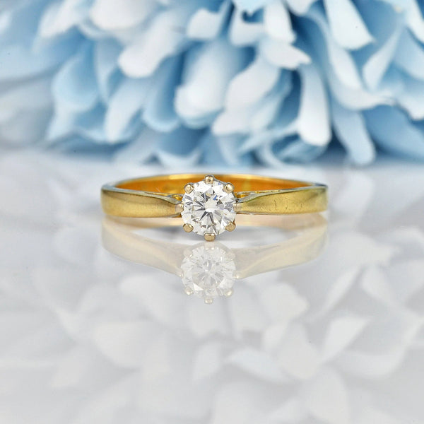 Ellibelle Jewellery Vintage 1980s Diamond 18ct Gold Engagement Ring (0.30ct)