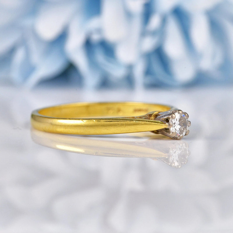 Ellibelle Jewellery Vintage 1980s Diamond 18ct Gold Engagement Ring