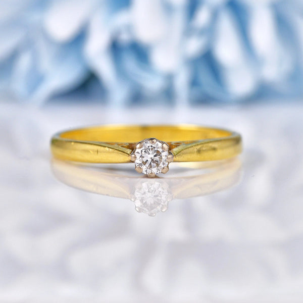 Ellibelle Jewellery Vintage 1980s Diamond 18ct Gold Engagement Ring